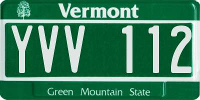 VT license plate YVV112