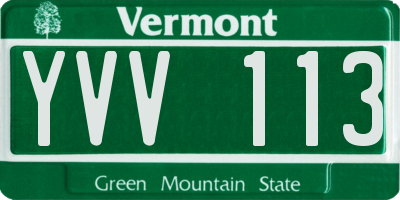 VT license plate YVV113