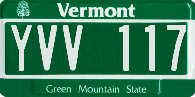 VT license plate YVV117