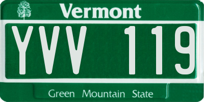 VT license plate YVV119