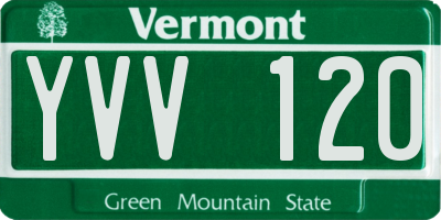 VT license plate YVV120