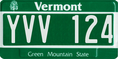 VT license plate YVV124