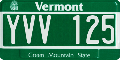 VT license plate YVV125