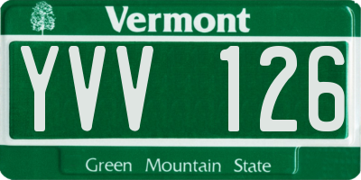 VT license plate YVV126