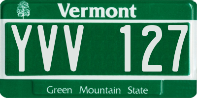 VT license plate YVV127