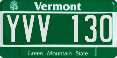 VT license plate YVV130