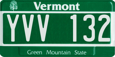 VT license plate YVV132