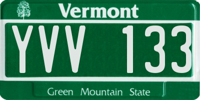 VT license plate YVV133