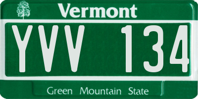 VT license plate YVV134