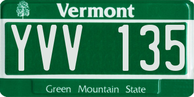 VT license plate YVV135
