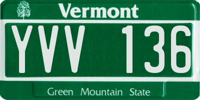 VT license plate YVV136