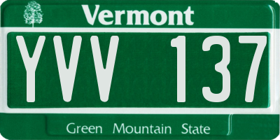 VT license plate YVV137