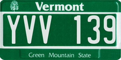 VT license plate YVV139