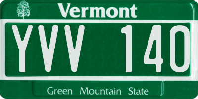VT license plate YVV140