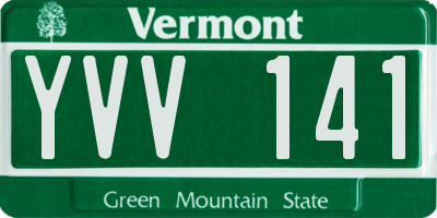 VT license plate YVV141