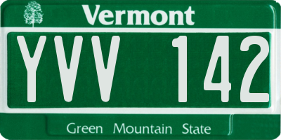 VT license plate YVV142