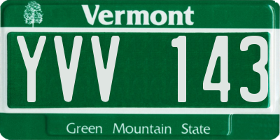 VT license plate YVV143