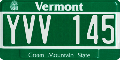 VT license plate YVV145