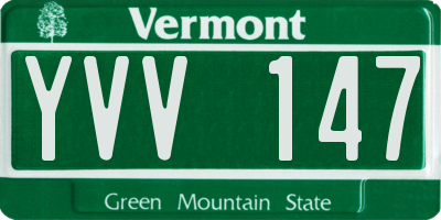 VT license plate YVV147
