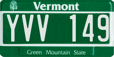 VT license plate YVV149