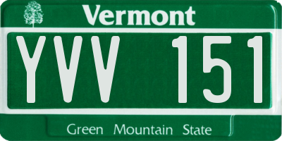 VT license plate YVV151