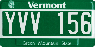 VT license plate YVV156