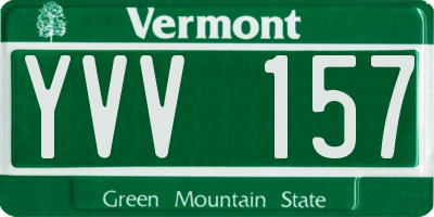 VT license plate YVV157