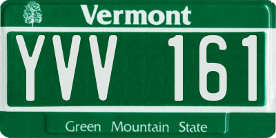 VT license plate YVV161