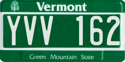 VT license plate YVV162