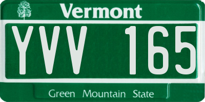 VT license plate YVV165