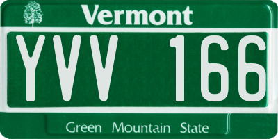 VT license plate YVV166