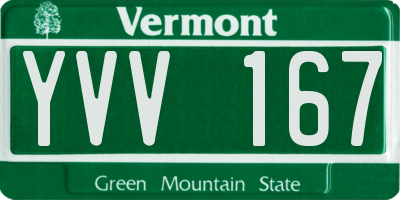 VT license plate YVV167