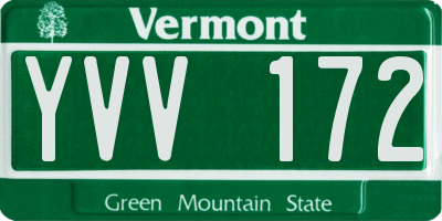 VT license plate YVV172