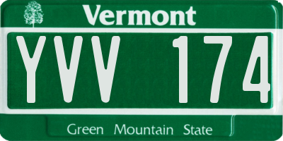 VT license plate YVV174