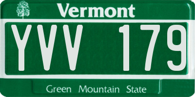 VT license plate YVV179