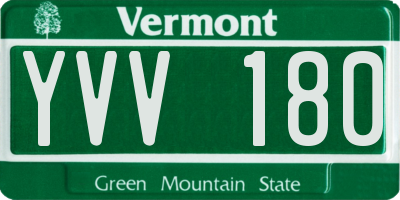 VT license plate YVV180
