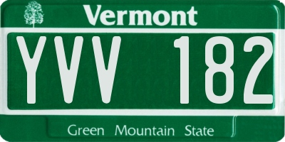 VT license plate YVV182