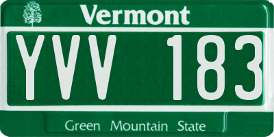 VT license plate YVV183
