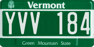 VT license plate YVV184