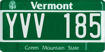VT license plate YVV185