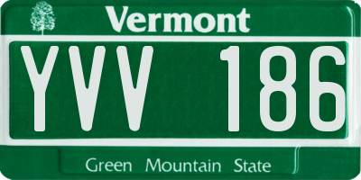 VT license plate YVV186