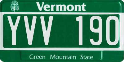 VT license plate YVV190
