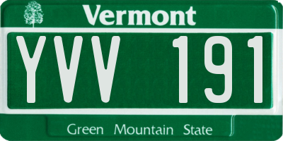 VT license plate YVV191