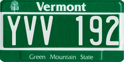 VT license plate YVV192