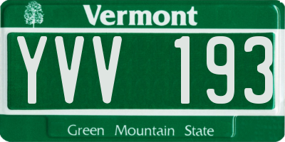 VT license plate YVV193