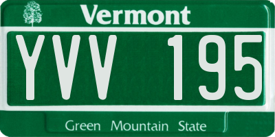 VT license plate YVV195