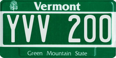 VT license plate YVV200