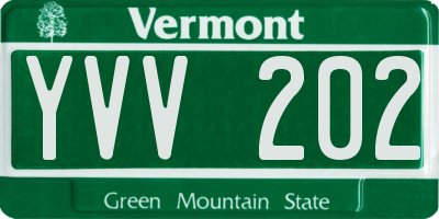VT license plate YVV202
