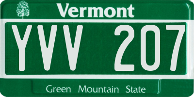 VT license plate YVV207