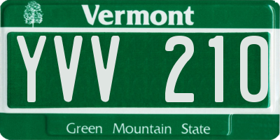 VT license plate YVV210